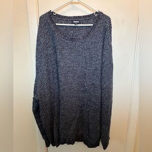 Men's KingSize 6XL Navy Marble Shaker Crewneck Sweater